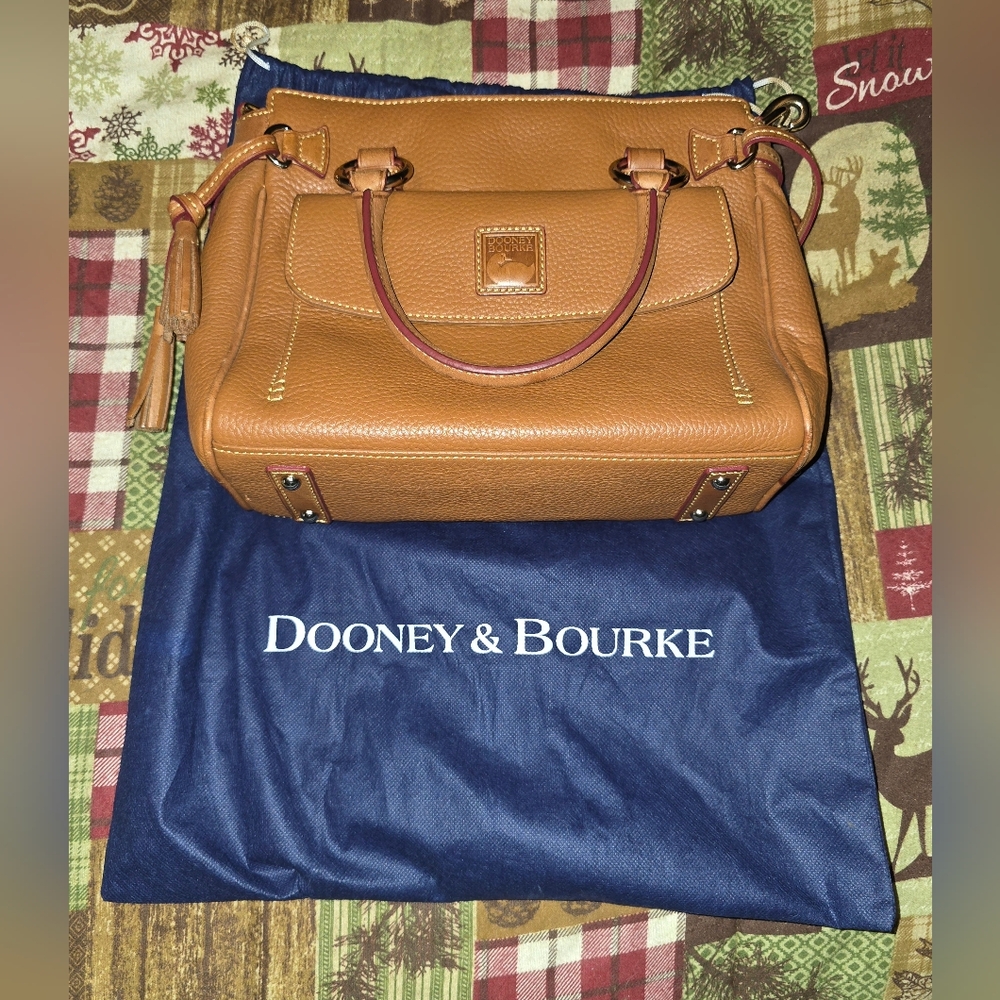 DOONEY & BOURKE Tan Pebbled Leather Satchel - Picture 13 of 13